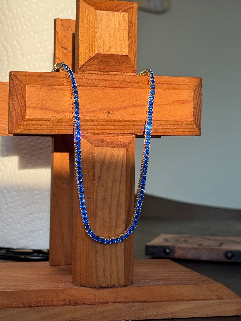 Park Lane Gold Necklace with Sapphire Blue Stones - SAPPHIRE ETERNITY - Picture 5 of 5